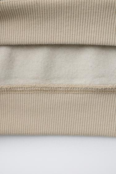 SWEATSHIRT WITH SLOGAN AND FLOWERS - camel by Zara - Image 3