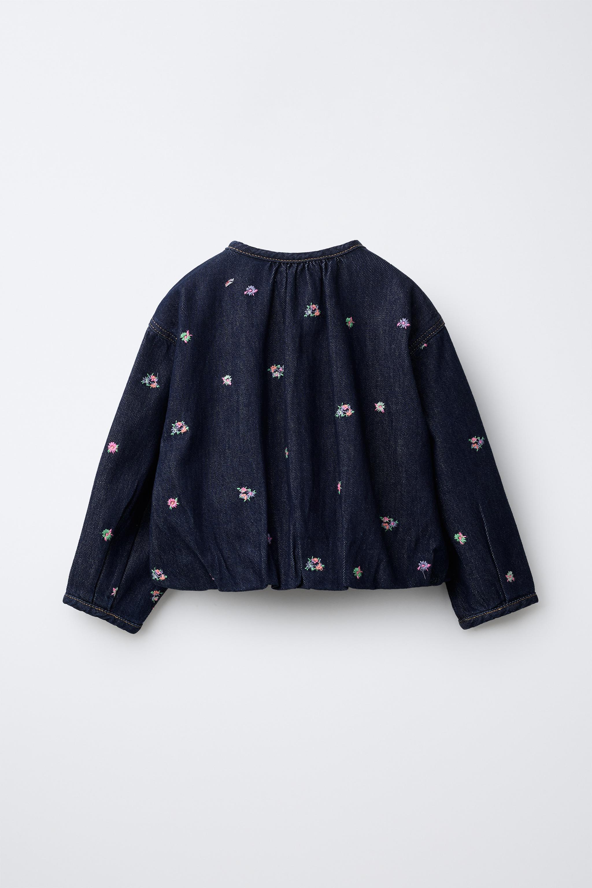 EMBROIDERED FLOWERS DENIM JACKET