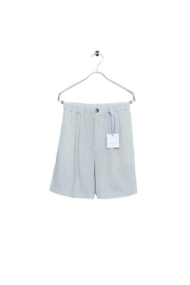 STORIESZ - KRATKE HLAČE S KARIRASTIM POTISKOM - Rjava / Ekru barva od Zare