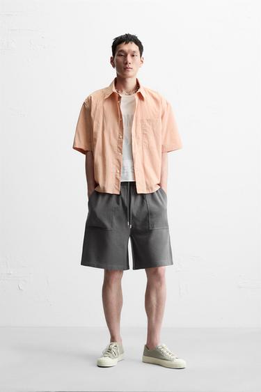 RELAXED FIT JOGGER BERMUDA SHORTS - Dark anthracite by Zara