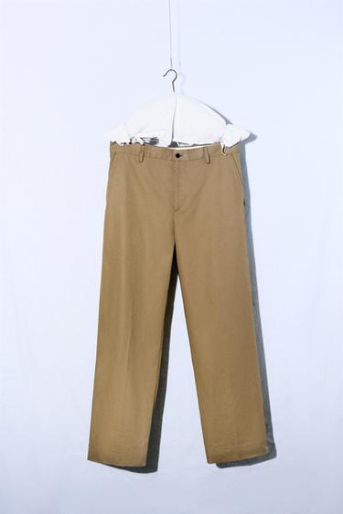 Zara LIMITED EDITION PLEATED SUIT PANTS - taupe brown