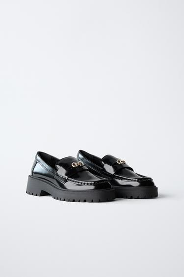 LOAFERS WITH METAL DETAIL - Black by Zara