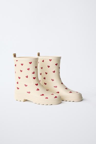 BOTTES DE PLUIE CŒURS - Rouge de Zara - Image 1
