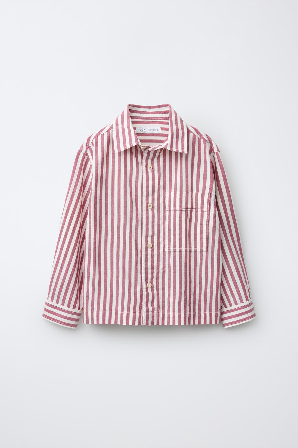 STRIPED PRINT POCKET SHIRT