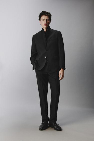 Zara 羊毛西裝長褲 - 黑色