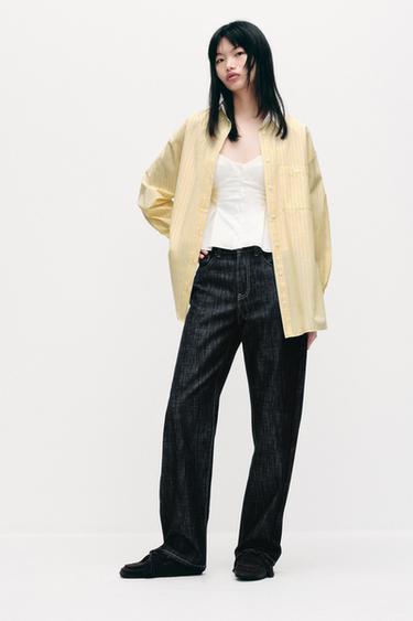 Zara 小褶府綢上衣 - 白色 - 圖片 0