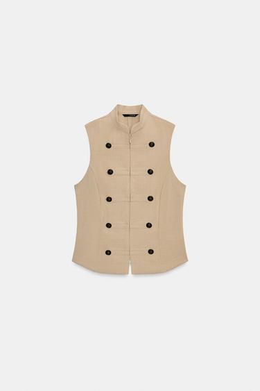 SLEEVELESS BUTTON SHIRT - Sand by Zara - Image 4