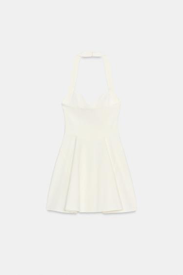 HALTER NECK FLARE DRESS - Oyster-white by Zara - Image 5