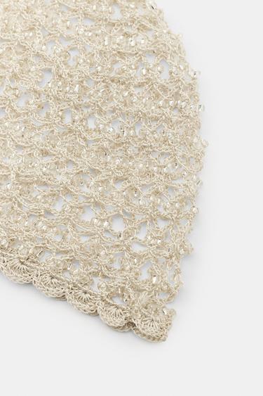 BONNET CASQUETTE CROCHET FANTAISIE - Écru de Zara - Image 2