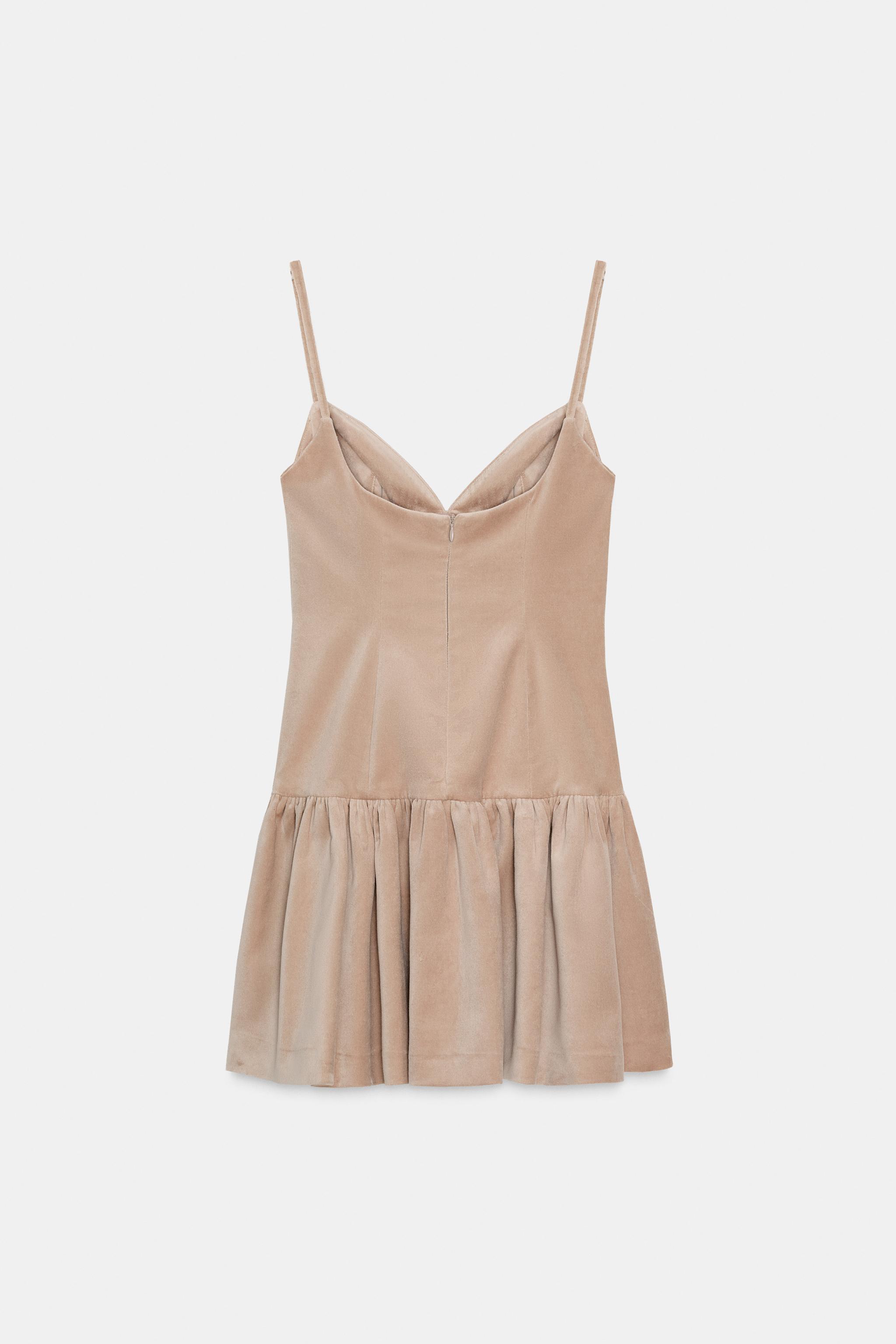 SHORT VOLUMINOUS STRAPPY DRESS