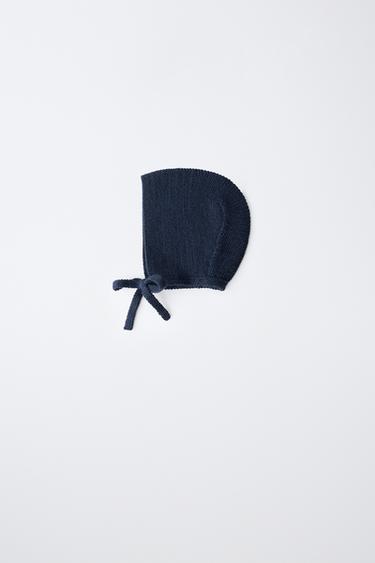 PLAIN KNIT BONNET - Blue by Zara