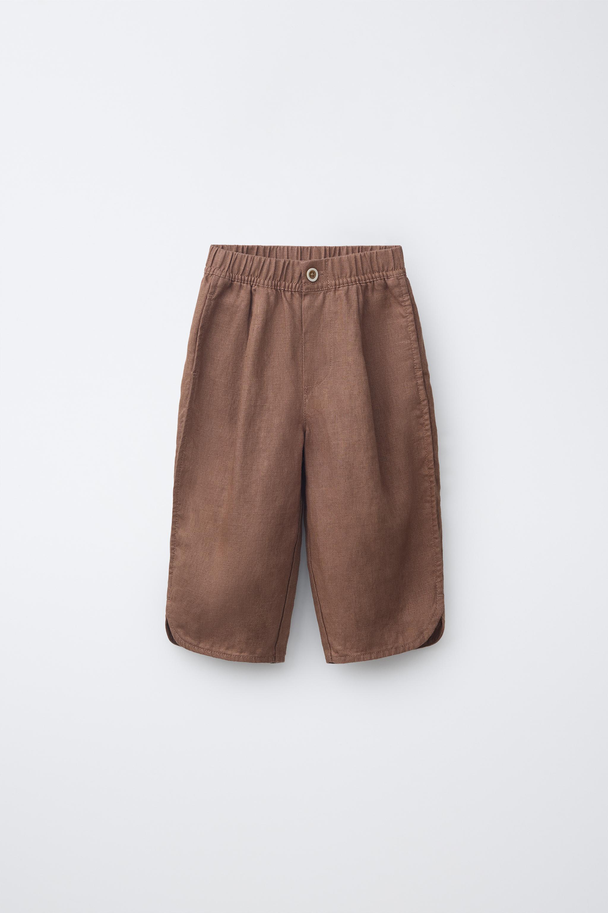 STRIPED 100% LINEN PANTS