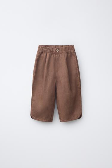БРЮКИ ИЗ 100% ЛЬНА — КОРИЧНЕВЫЙ от Zara