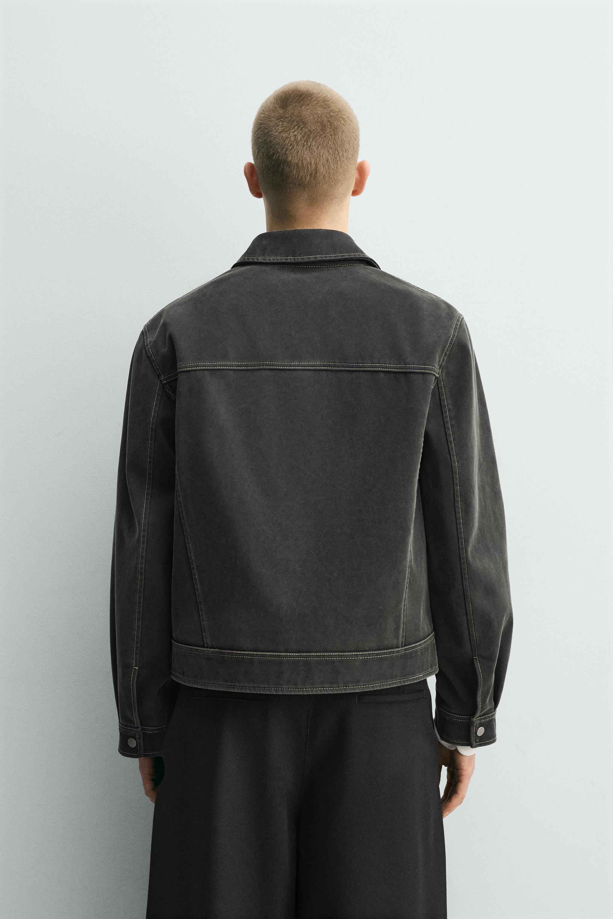BLOUSON EFFET DÉLAVÉ SURPIQÛRES