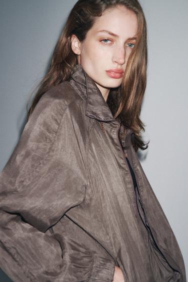 BOMBER FLUIDE ZW COLLECTION - Gris taupe de Zara - Image 3