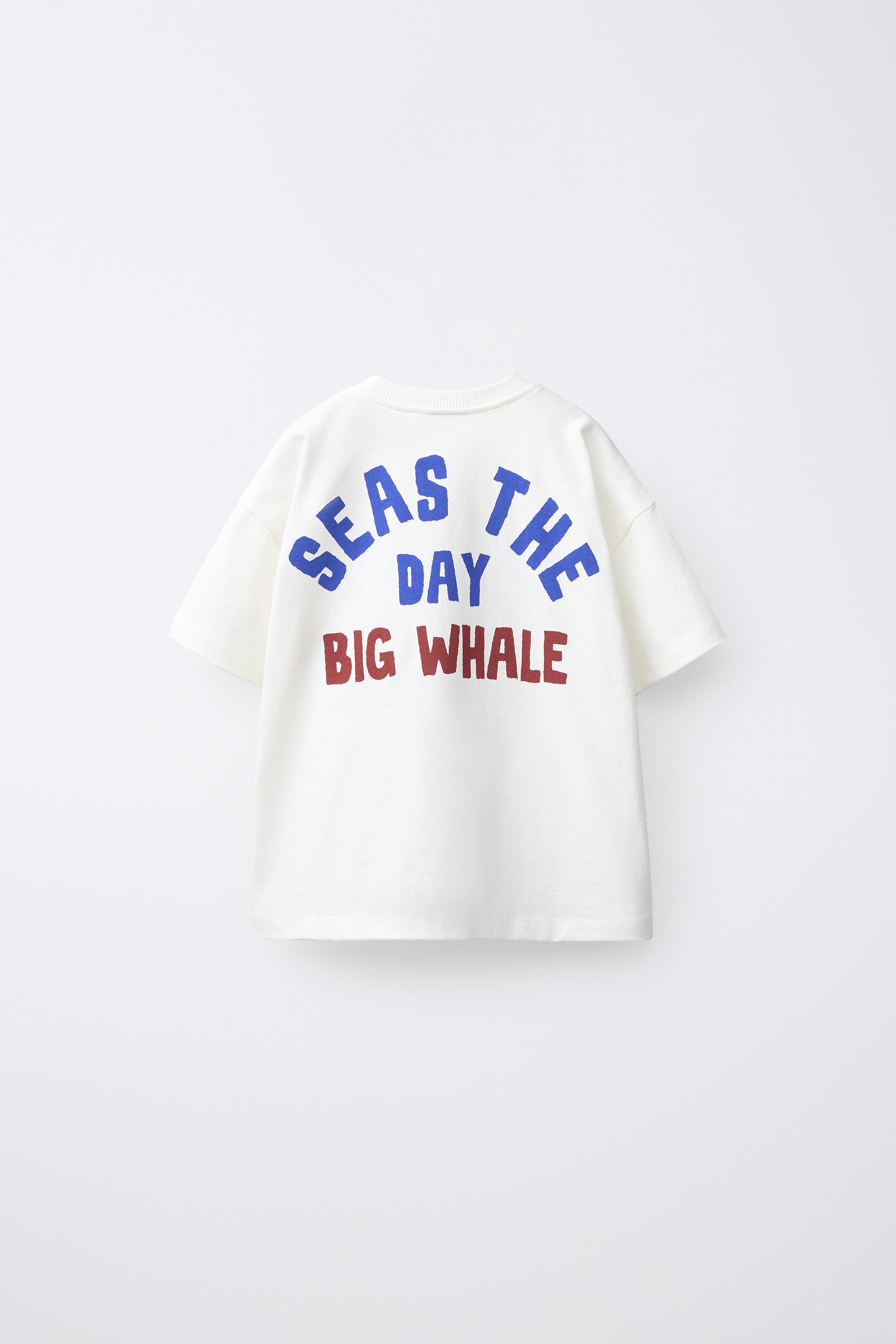 Детские футболки Zara WHALE PATCH T-SHIRT — фото 2