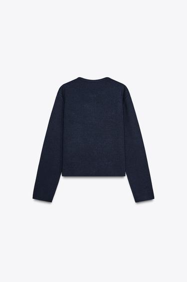 KNIT CARDIGAN WITH GOLDEN BUTTONS - Navy blue by Zara - Image 5