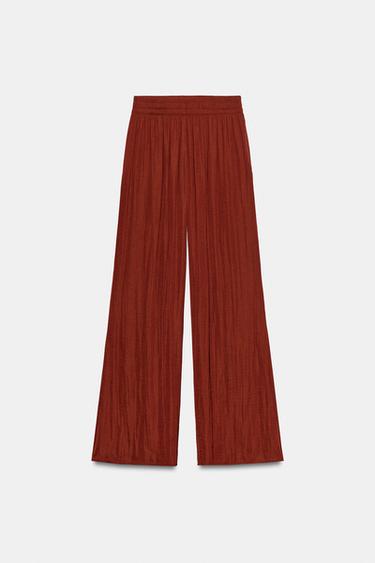 PANTALÓN FLUIDO ANCHO - Terracota de Zara
