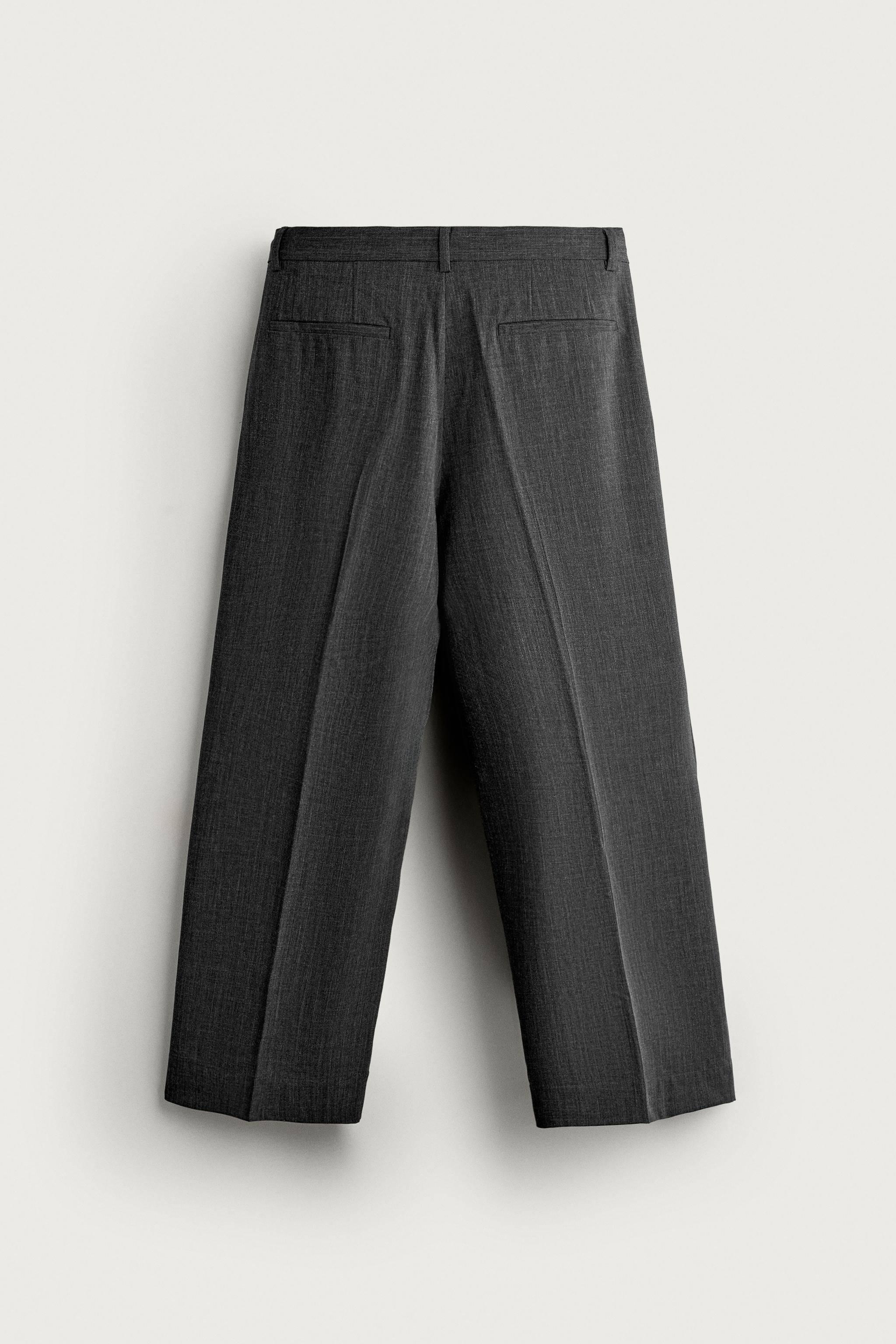 Zara RELAXED FIT PİLİLİ PANTOLON görsel 8