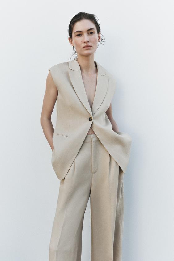 Ensemble Blazer Blazer Zara Sans Manche ROBE BLAZER MINI HALTER