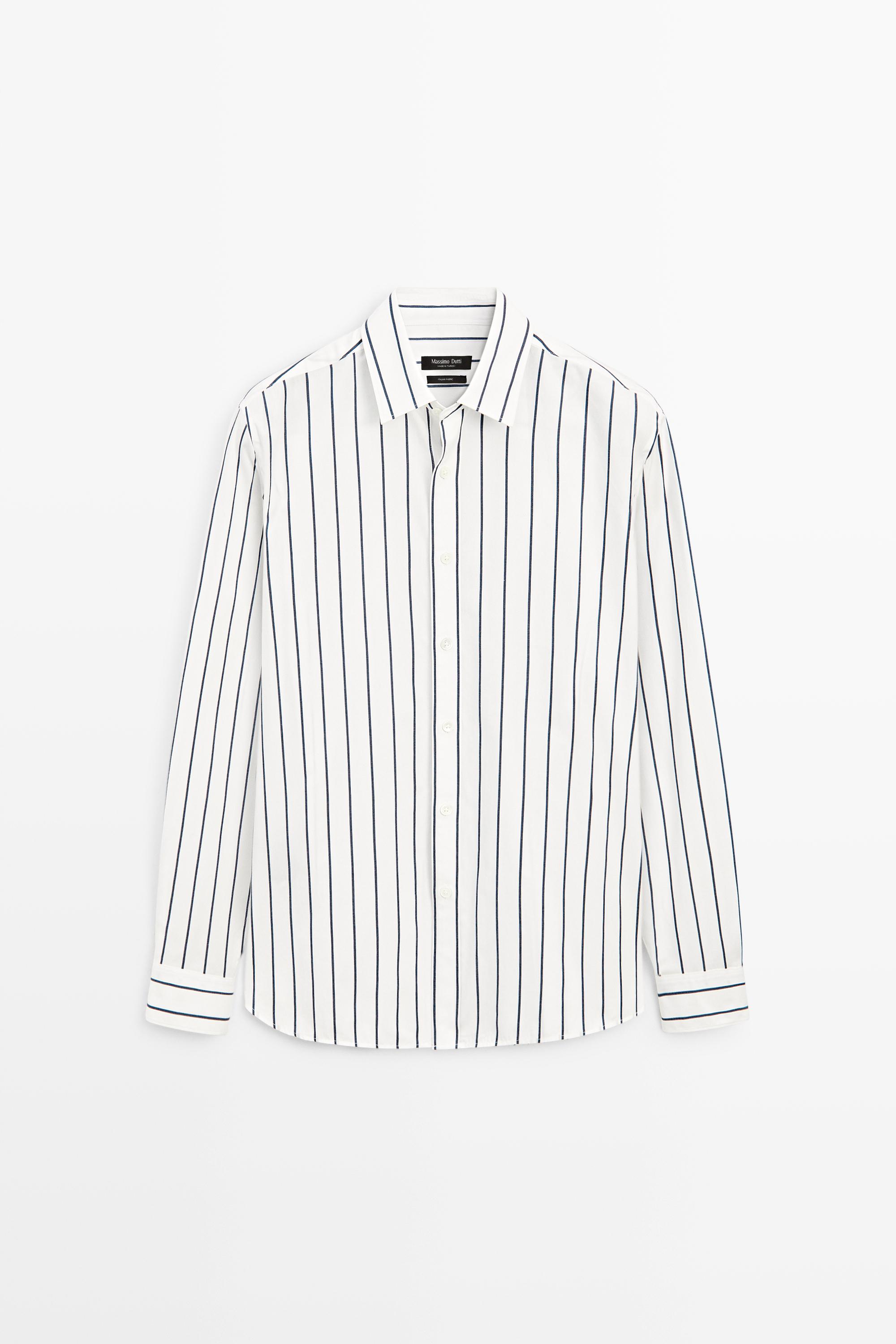 Chemise regular fit rayée 100 % coton