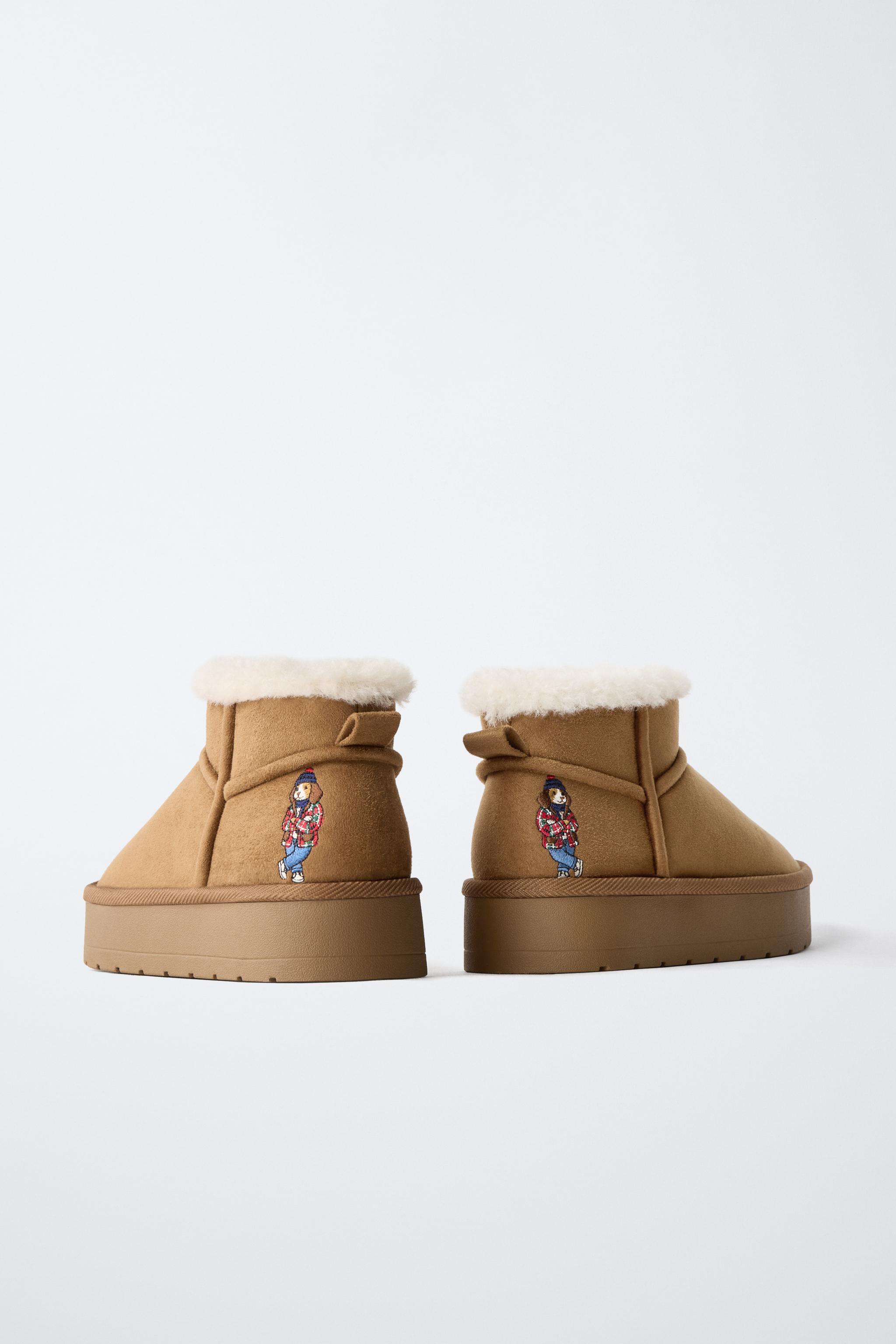 BOTTINES BRODÉES À PLATEFORME DOUBLÉES