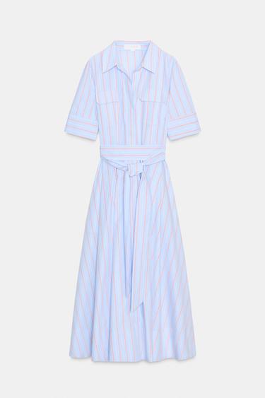 Zara ZW COLLECTION SHIRT DRESS - Blues