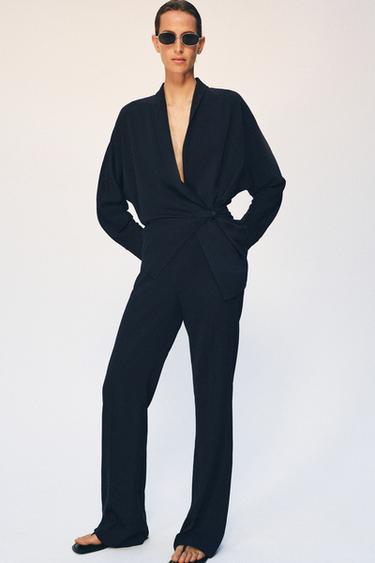 ZW COLLECTION FLOWY BLAZER - Navy blue by Zara - Image 0