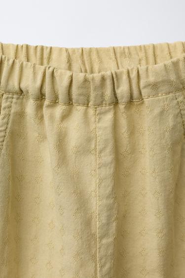 EMBROIDERED STRAIGHT-LEG TROUSERS - Olive green by Zara - Image 2