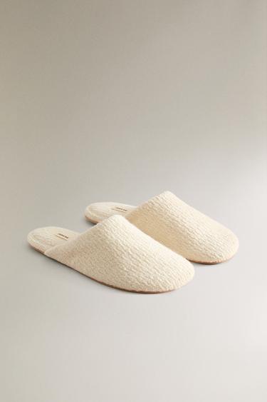 WOOL MULE SLIPPERS - Beige by Zara - Image 1