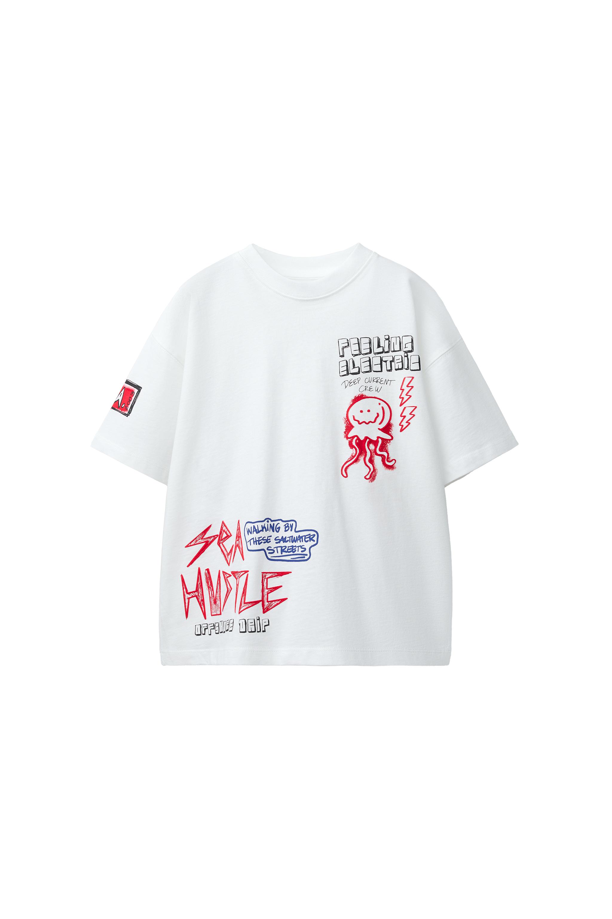 プリント柄Tシャツ - ホワイト | ZARA Japan / 日本