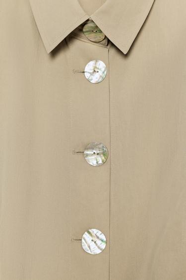 COLLARED TOP - Mid-camel by Zara - Image 9