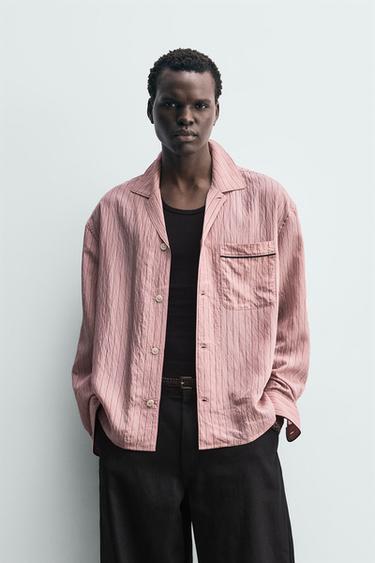 STRIPED FLOWING SHIRT - Pink by Zara