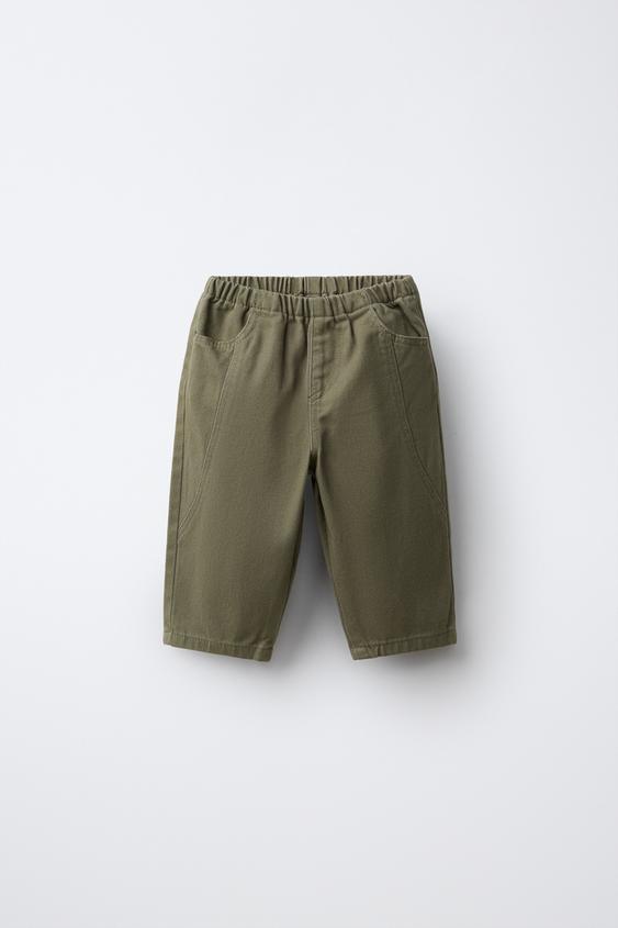 Zaras TWILLBYXA MED SÖMMAR - Khaki - Bild 0