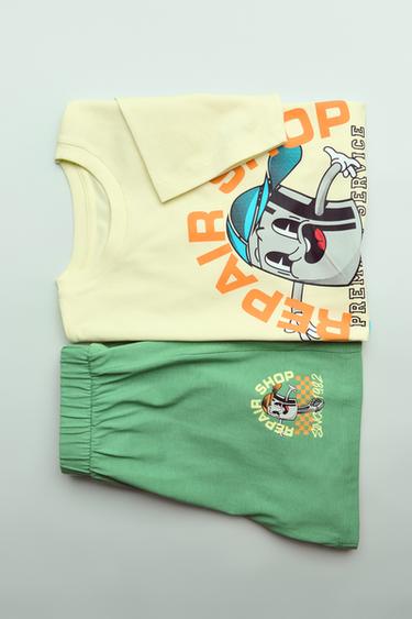6-14 URTE/ PIJAMA ESTANPATUA - Lima kolorea, Zara-rena