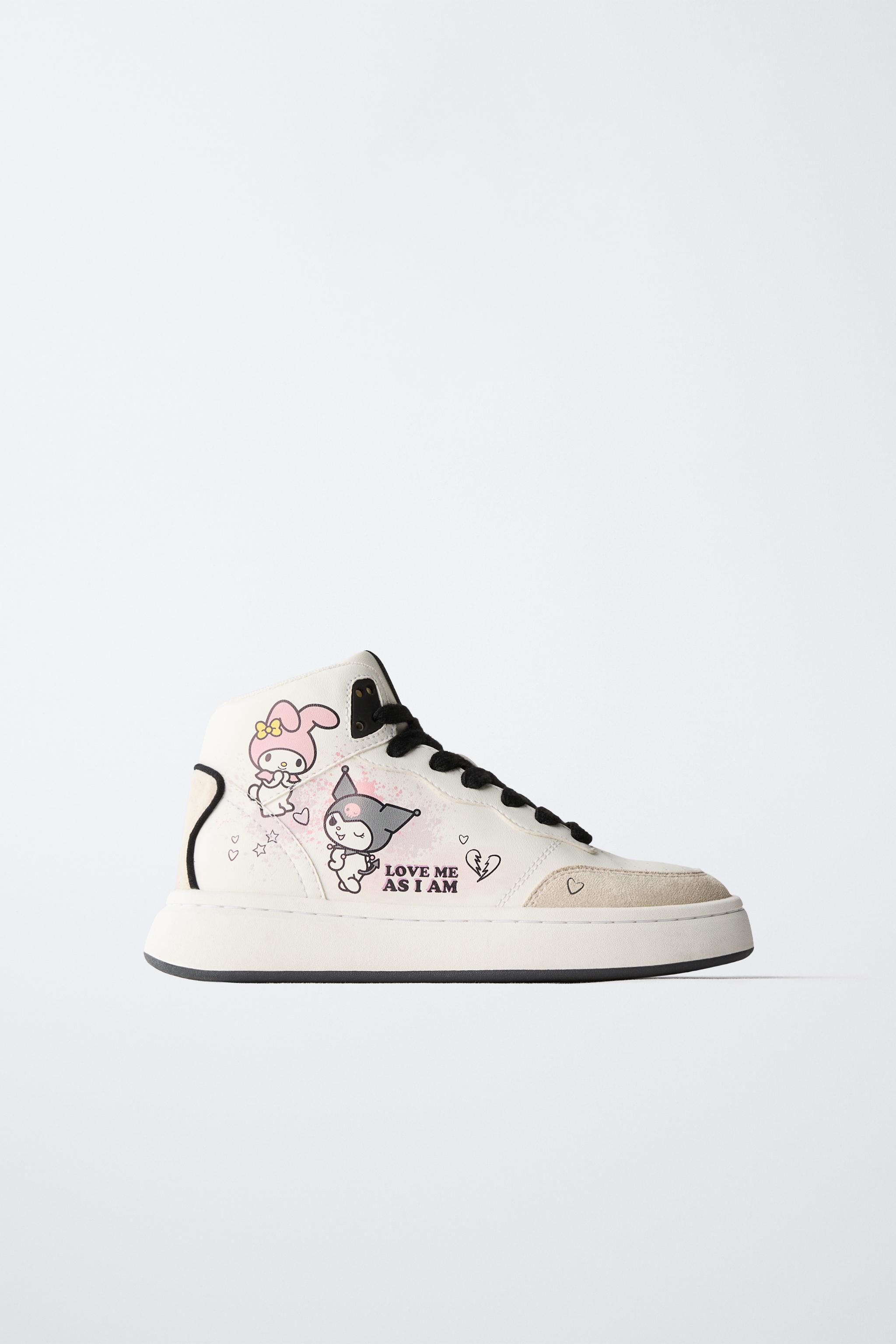 ୨୧ 白鷺  ୨୧ KUROMI © SANRIO BASKET SNEAKERS - White | ZARA United States