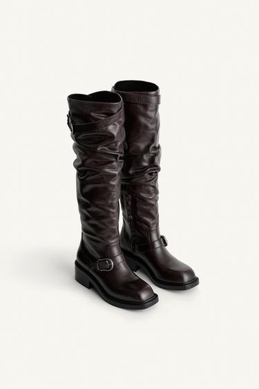 LTHR STRPS BTS - Zara 브라운