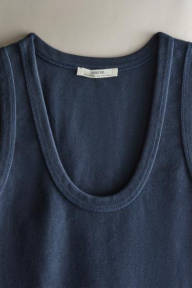 ROBE MIDI ÉVASÉE - Bleu marine de Zara - Image 1