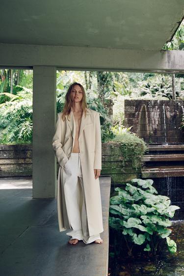 LONG FROCK COAT ZW COLLECTION - Butter by Zara - Image 3