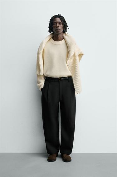 JERSEY RELAXED FIT TEXTURA - Crudo de Zara