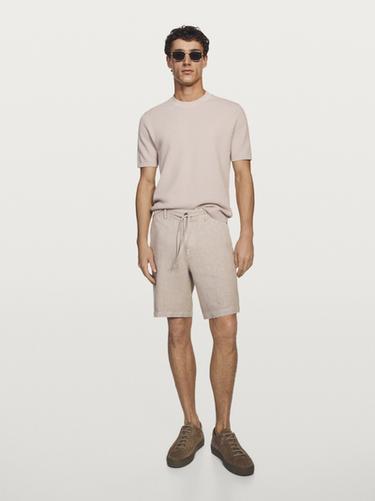 Camiseta punto estructura manga corta - Hielo de Zara