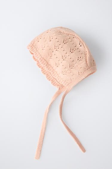 BONNET AJOURÉ À FLEURS BRODÉES - Pêche de Zara - Image 3