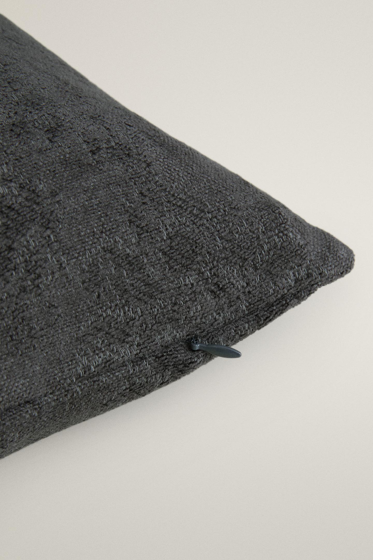 Подушка Zara Chenille Throw Pillow Cover, цвет: Синий / Серый — фото 4