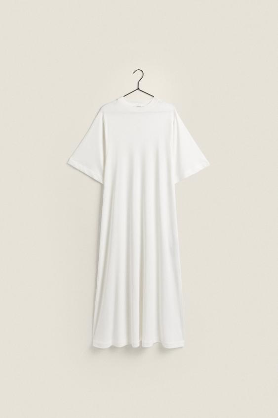 LYOCELL AND COTTON DRESS - Ecru | ZARA United States