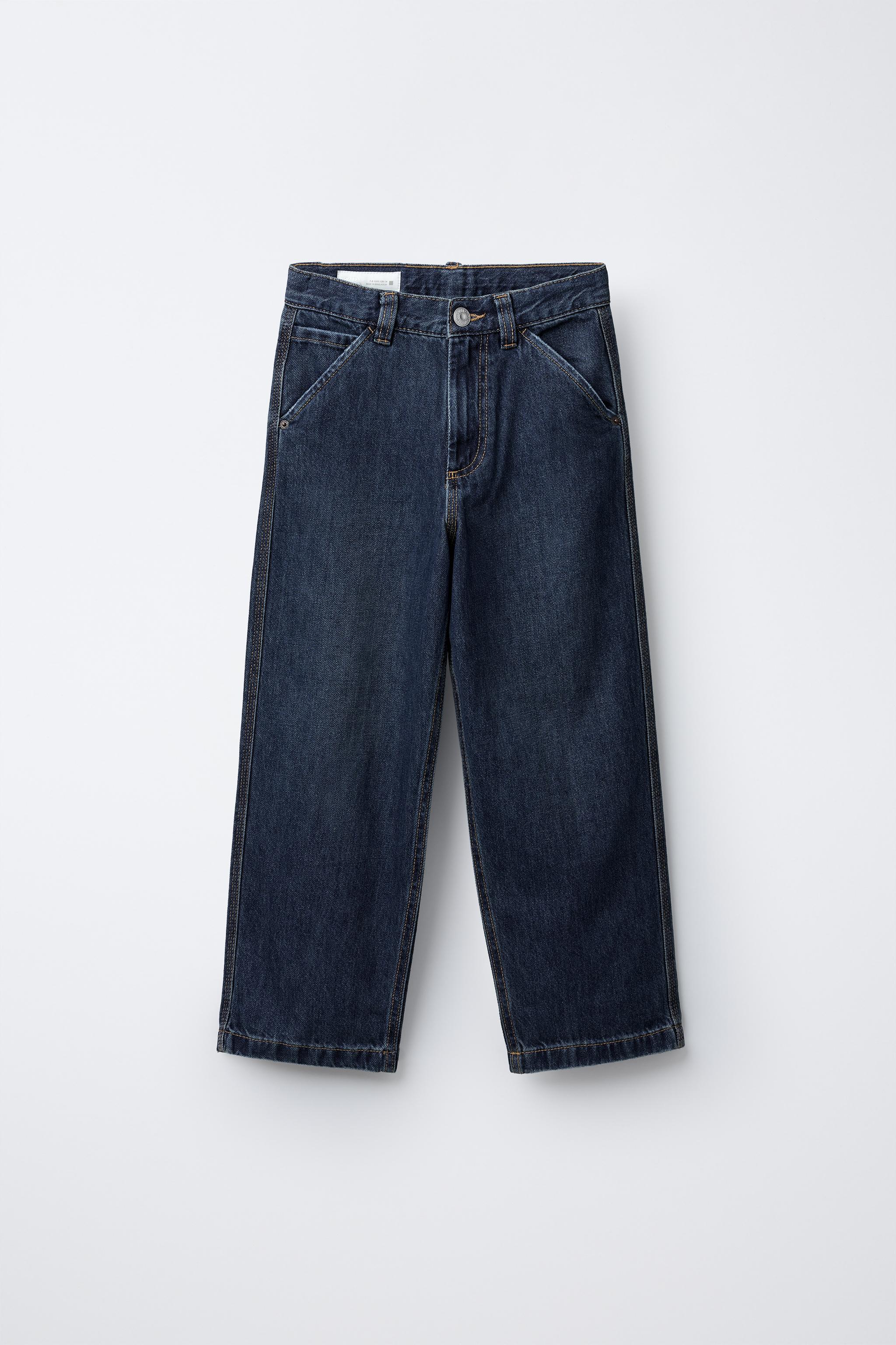 その他 TEN DENIM L BLUE SKATER STRAIGHT LEG JEANS - Blue | ZARA United States