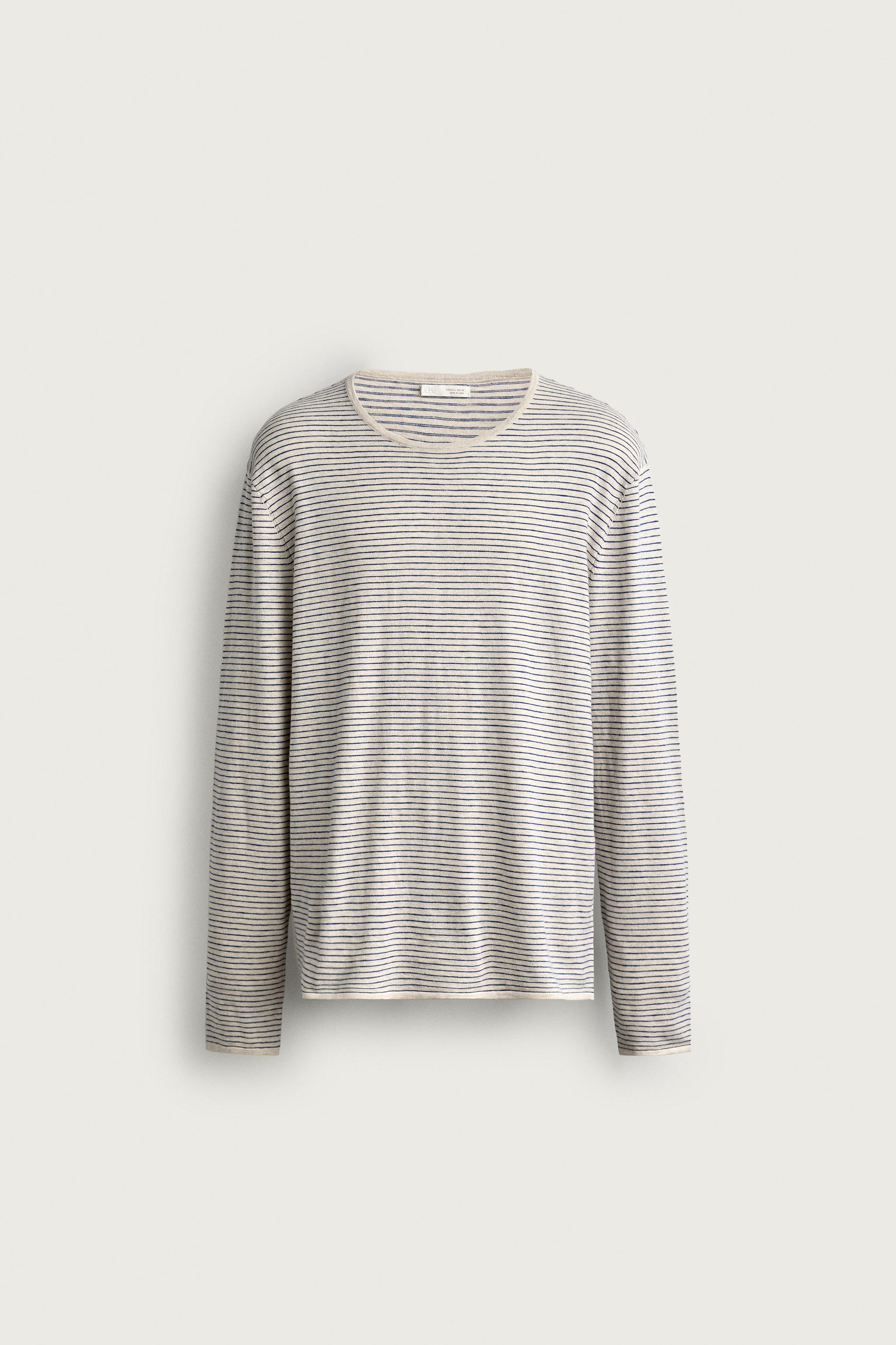 LIGHTWEIGHT STRIPED JACQUARD JUMPER — Striped