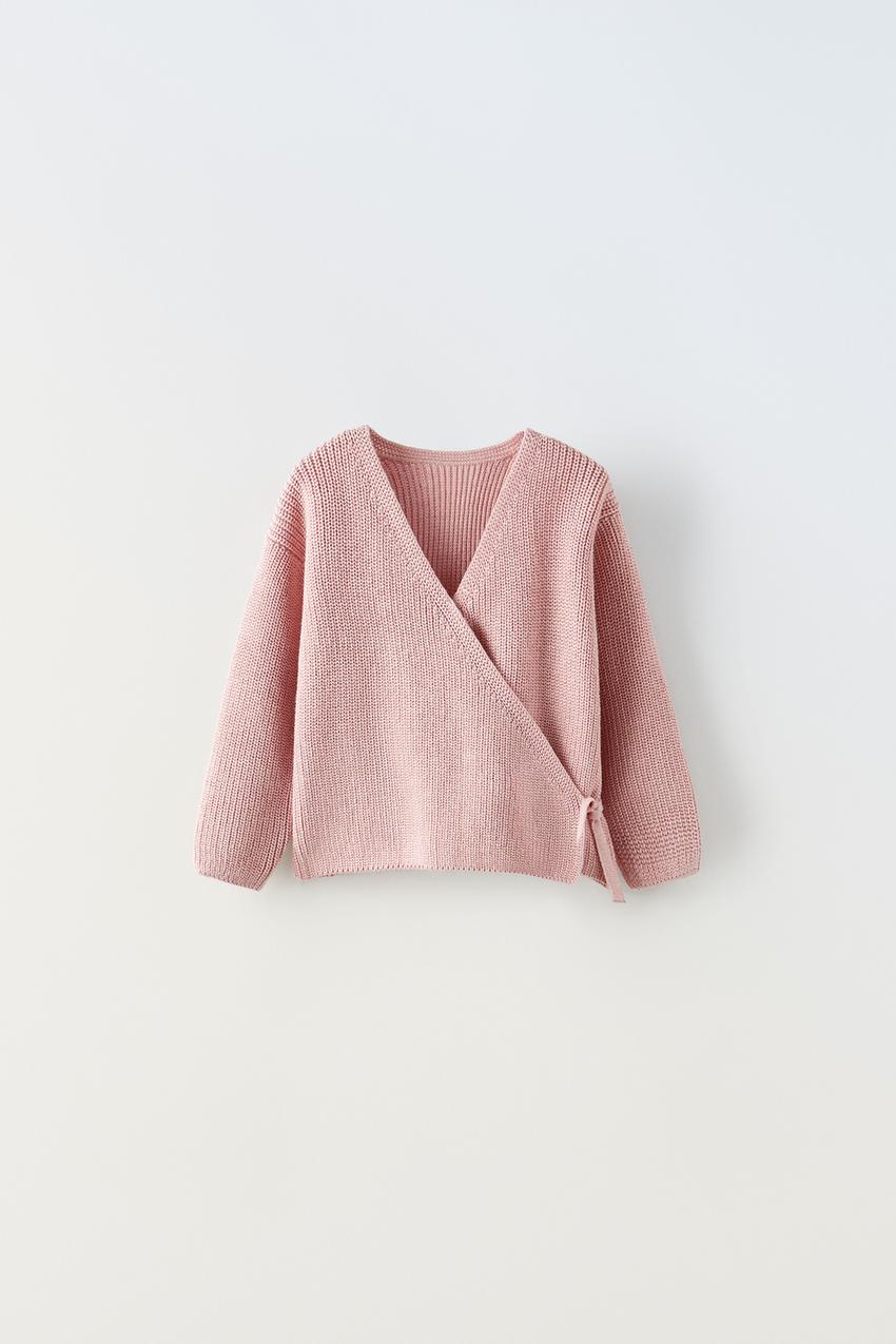 Fine-knit cardigan - Light pink marl - Ladies