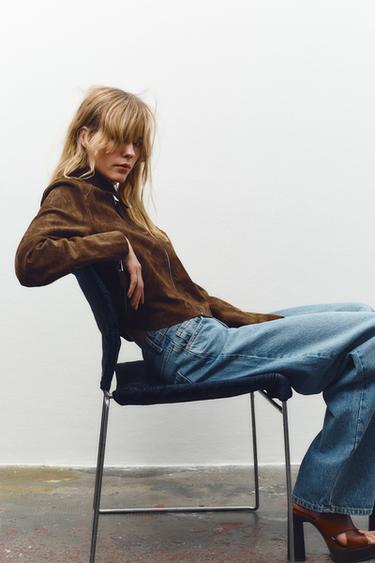 100% LEATHER JACKET - Brown by Zara