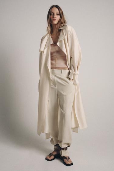 SEAM DETAIL TULLE TOP - Beige-pink by Zara