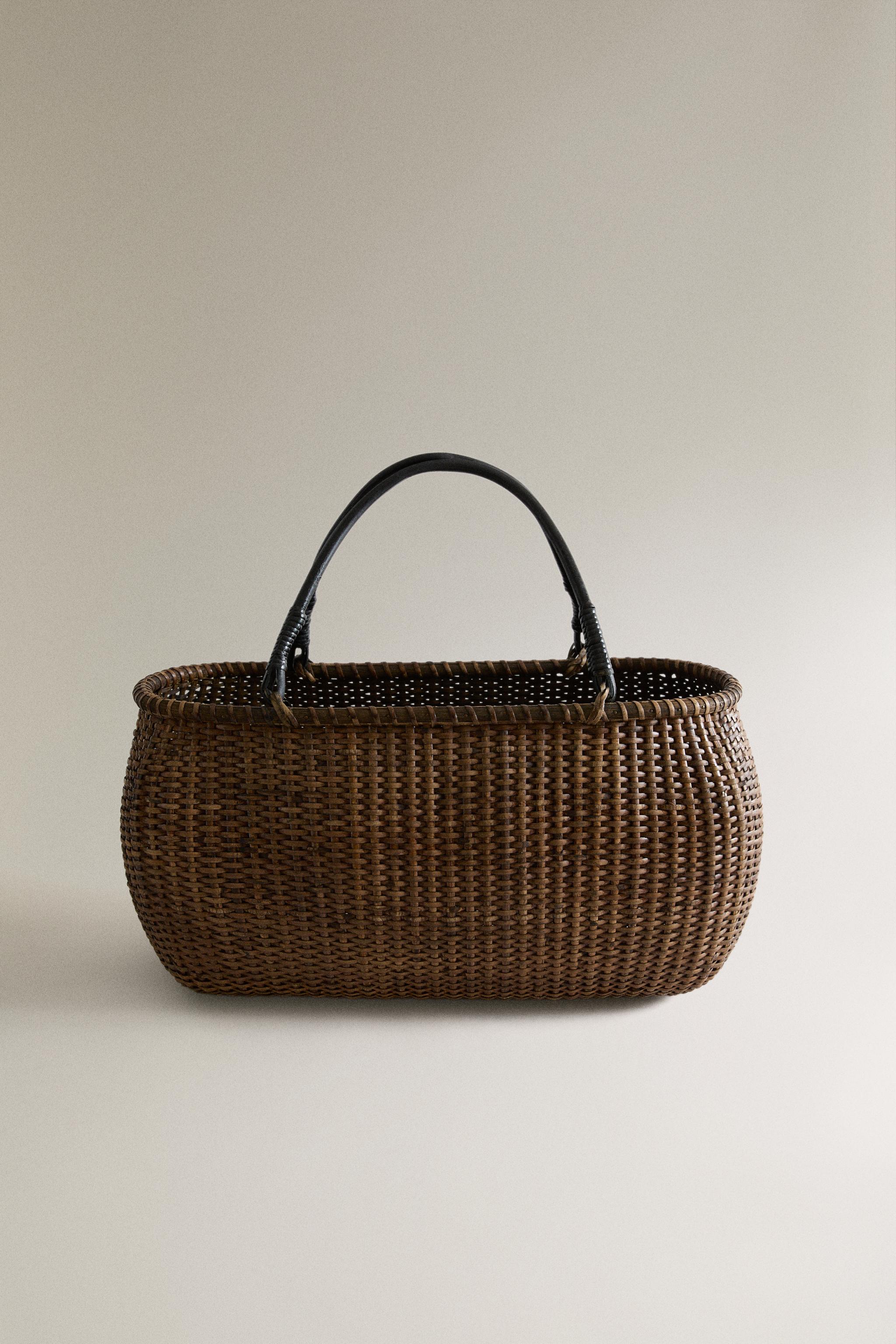 RATTAN AND BAMBOO BASKET